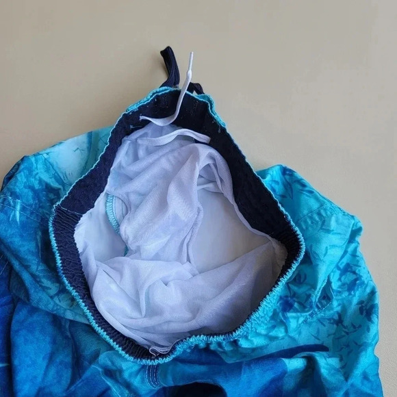 Boys Old Navy Aqua Blue Sharks Swim Trunks Shorts Size M (8) - Picture 9 of 10